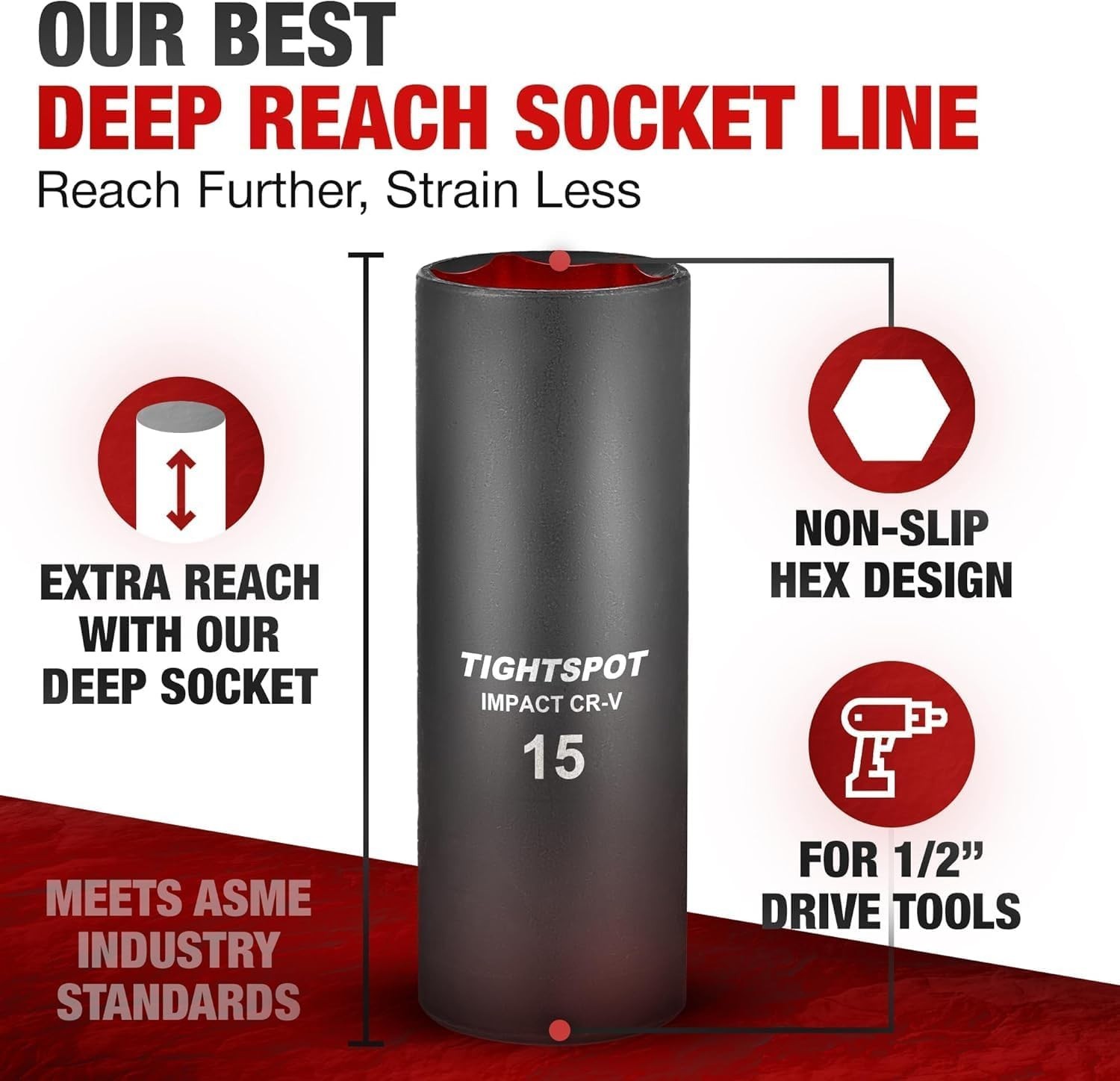 15mm Deep Impact Socket – Manganese Phosphate Finish