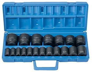 Grey Pneumatic 1319 1/2″ Drive 19 Piece Standard Length Fraactional Master Set