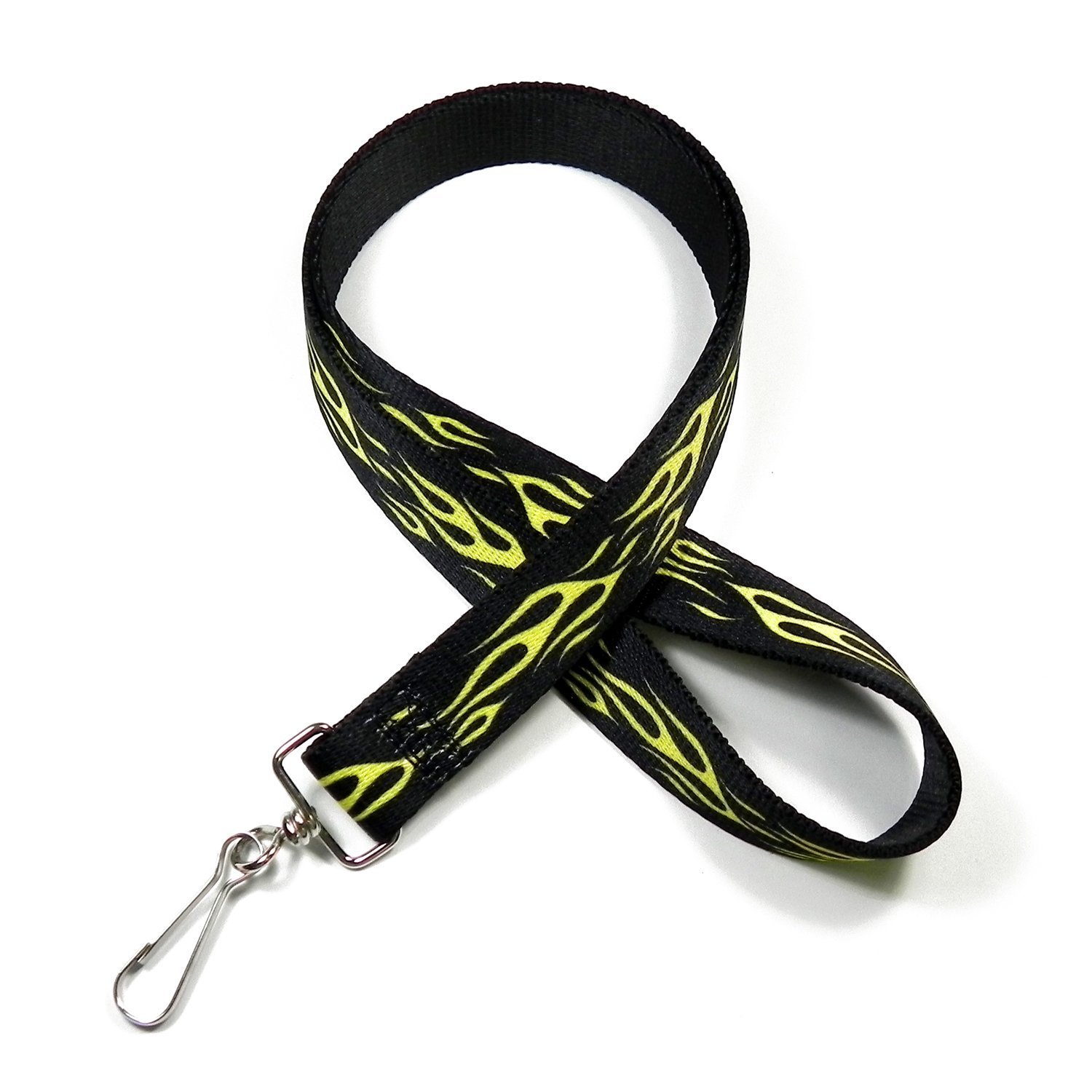 Yellow Racing Flames Auto Lanyard