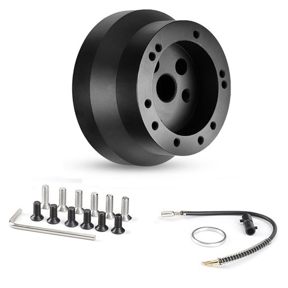 5 & 6 Hole Steering Wheel Black Hub Adapter ( Flaming River, Ididit, GM, Chevy)