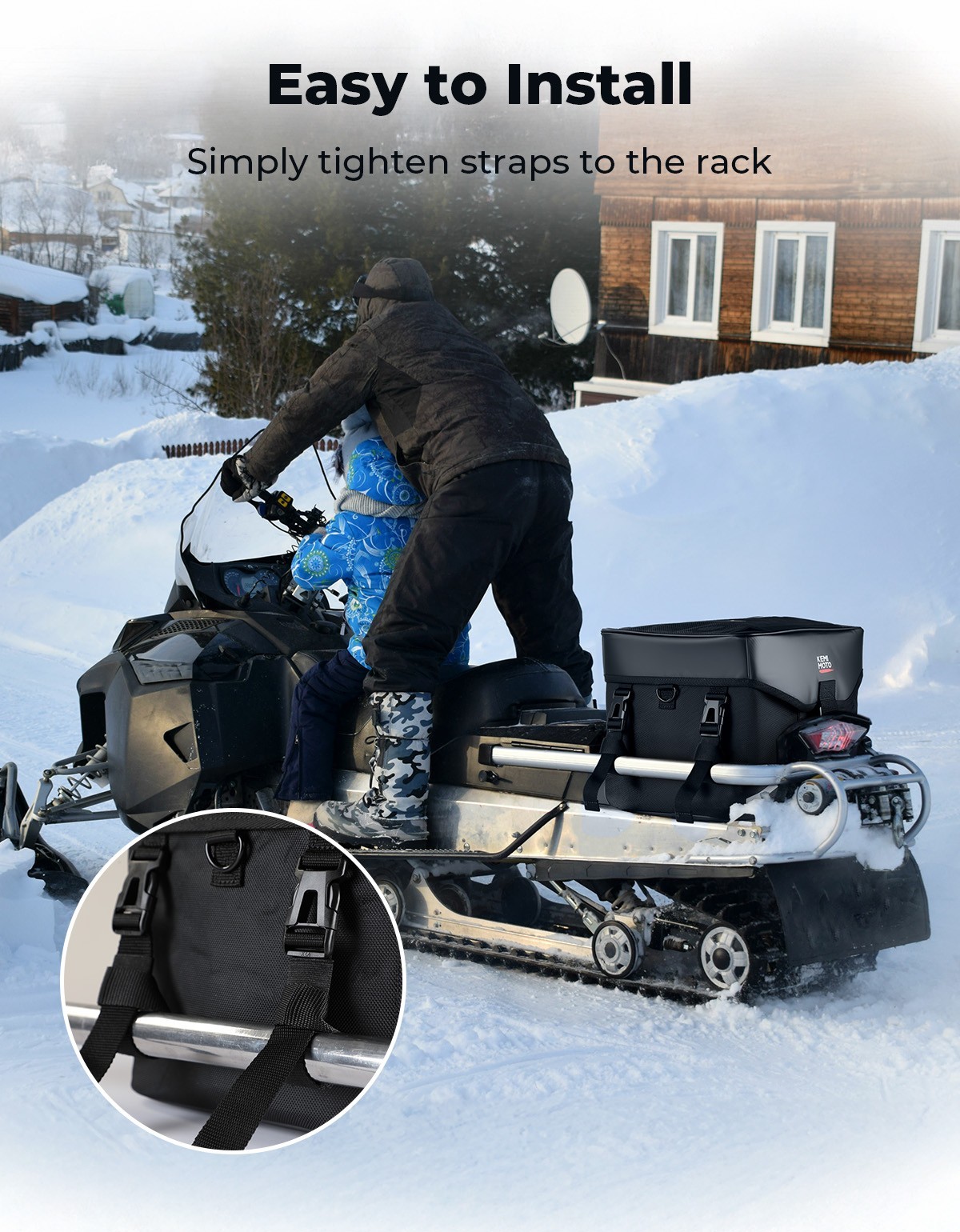 ATV Snowmobile Rear Tunnel Storage Pack Gear Bag For Ski Doo Arctic Cat Polaris