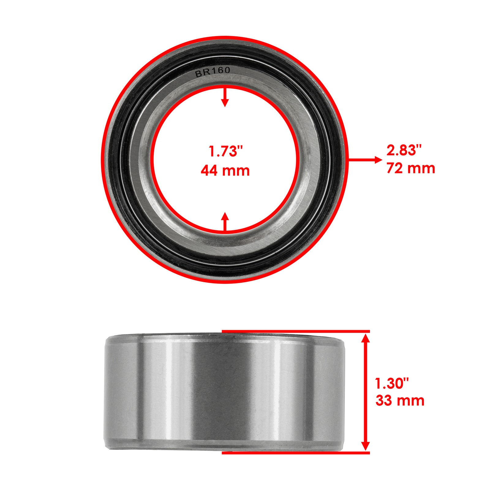 Front Left & Right CV Joint Axle With Bearing For Polaris RZR 570 EFI 2012-2019