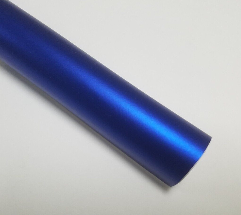 Matte Chrome Anodized Dark Blue Vinyl Car Wrap Sticker Decal Film Sheet Roll