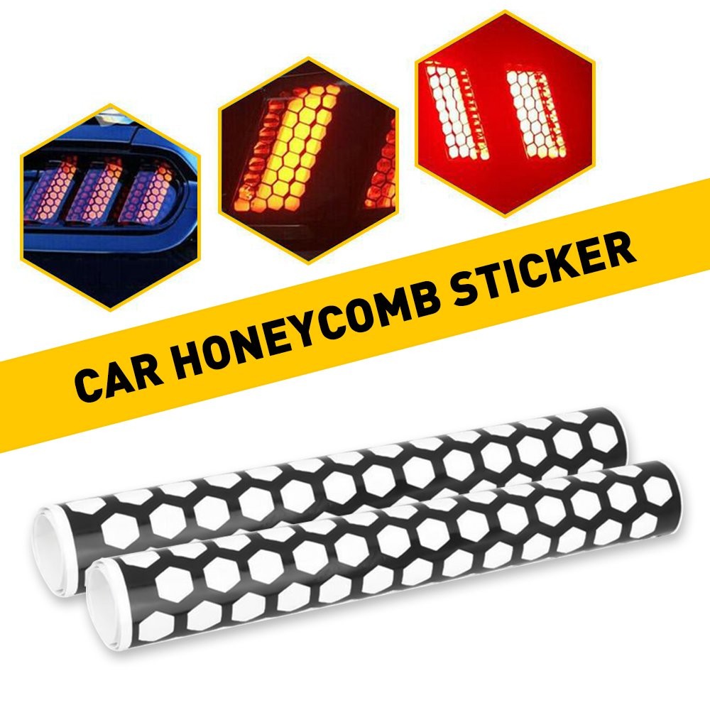 Car Rear Tail Light Cover Honeycomb Sticker Tail-lamp Decal 2 Years Warranty
