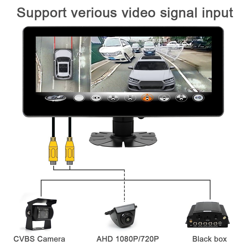 10.25inch LCD Touch Screens Car Dashcam Monitors AHD/CVBS/TVI Auto Brightness