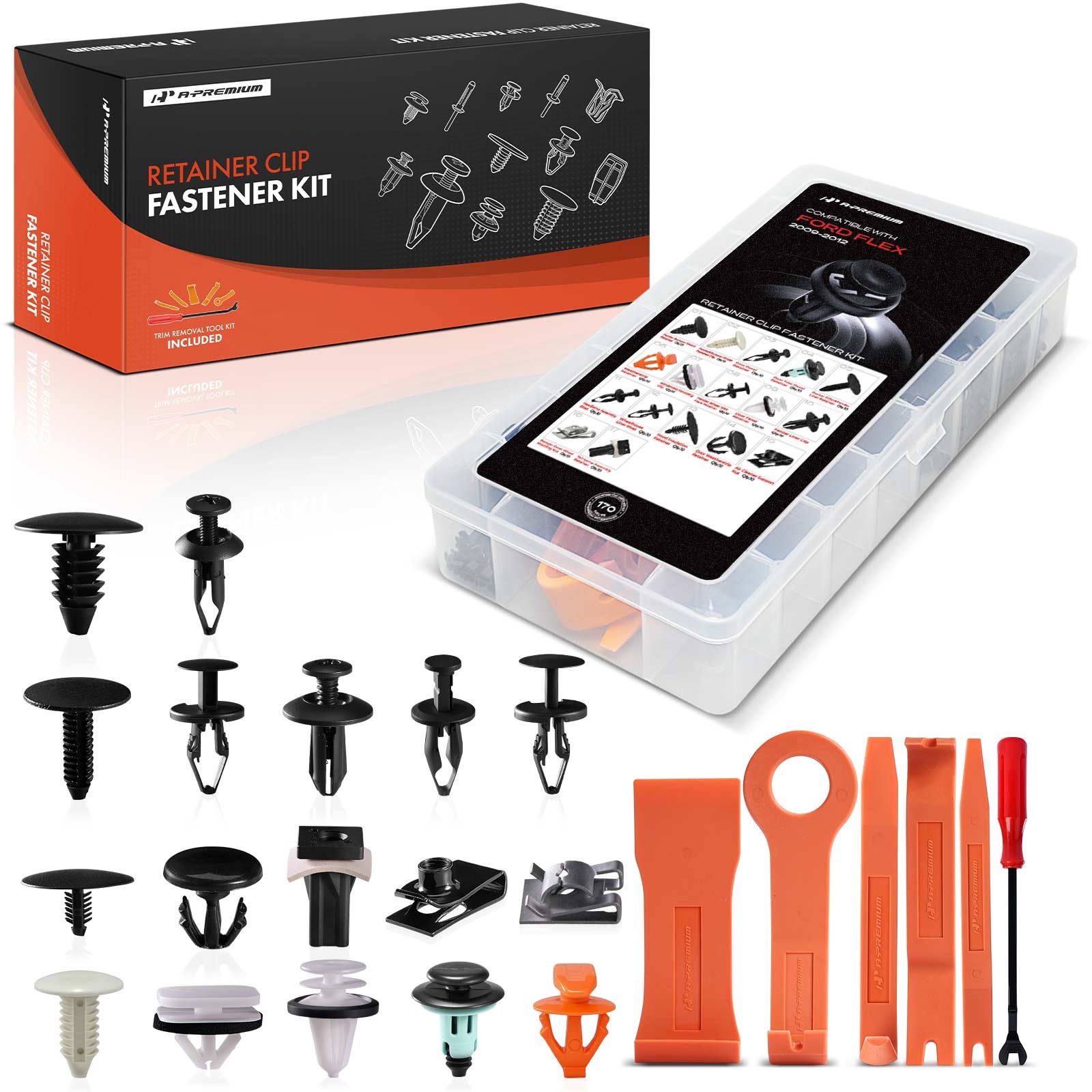 A-Premium 170Pcs Trim Retainer Rivet Nut Clips Fasteners for Ford Flex 2009-2012