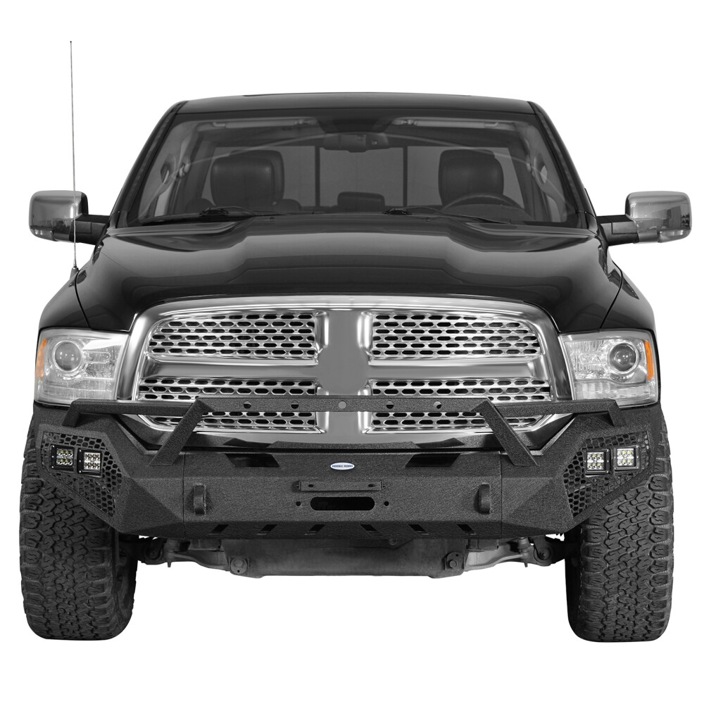 Hooke Road Steel Front Bumper or Rear Bumper w/Led Light for 2013-2018 Ram 1500