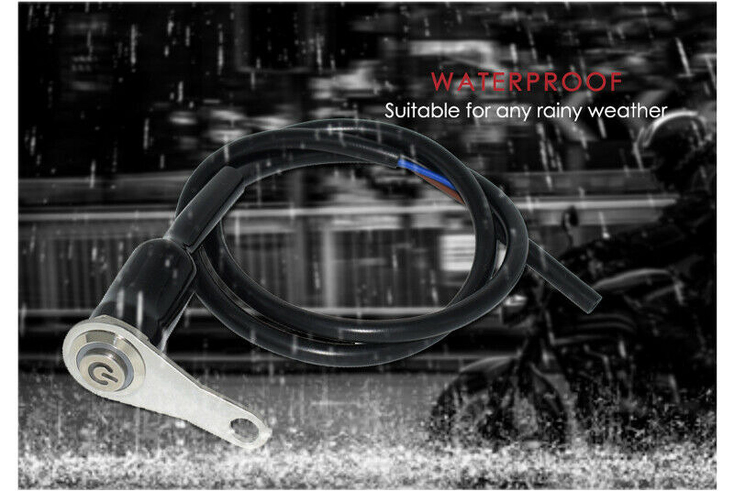 7mm LED Motorcycle Switch ON+OFF Handlebar Mount Push Button 12V Work Light