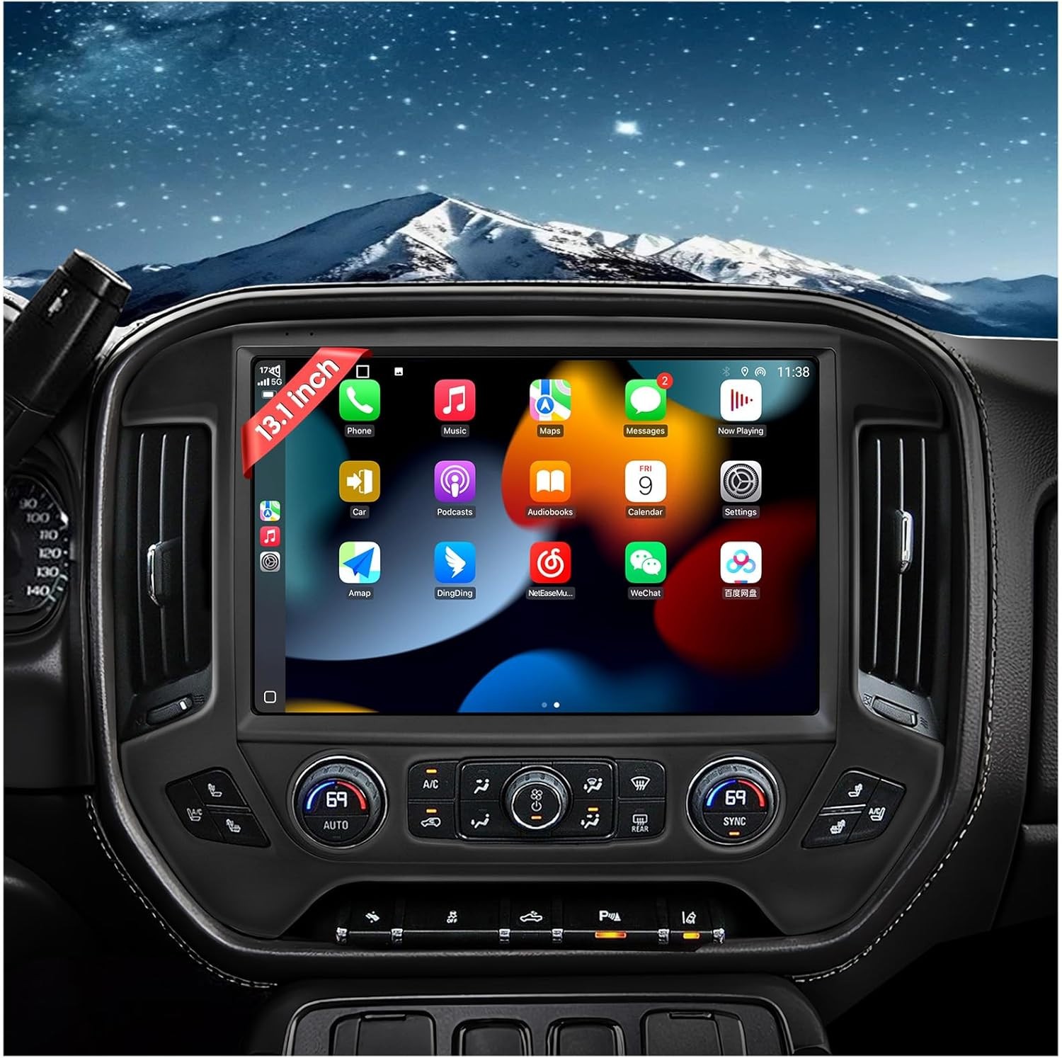 4G+64G Android 13 For Chevy Silverado 2014-2018 Carplay Stereo Radio 13.1IN TS10