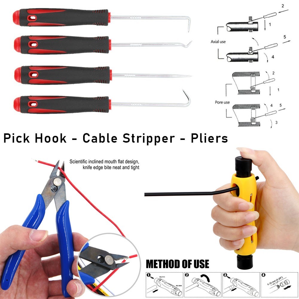 121pcs Pin Ejector Wire Kit Extractor Connector Puller Car Terminal Removal Tool