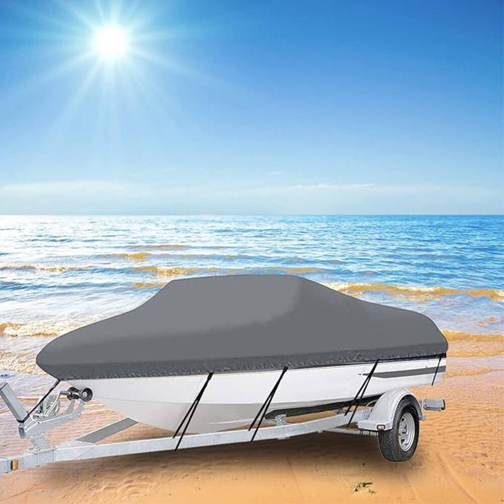 11-13ft Trailerable Heavy Duty Boat Cover Fishing V-Hull Waterproof Marine Dust