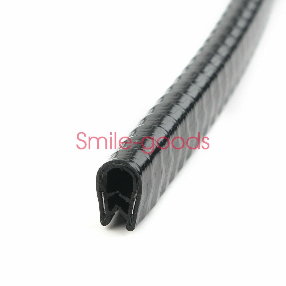 10Ft Car Door Edge Guard Moulding Trim Black Protector Strip Rubber Metal Seal