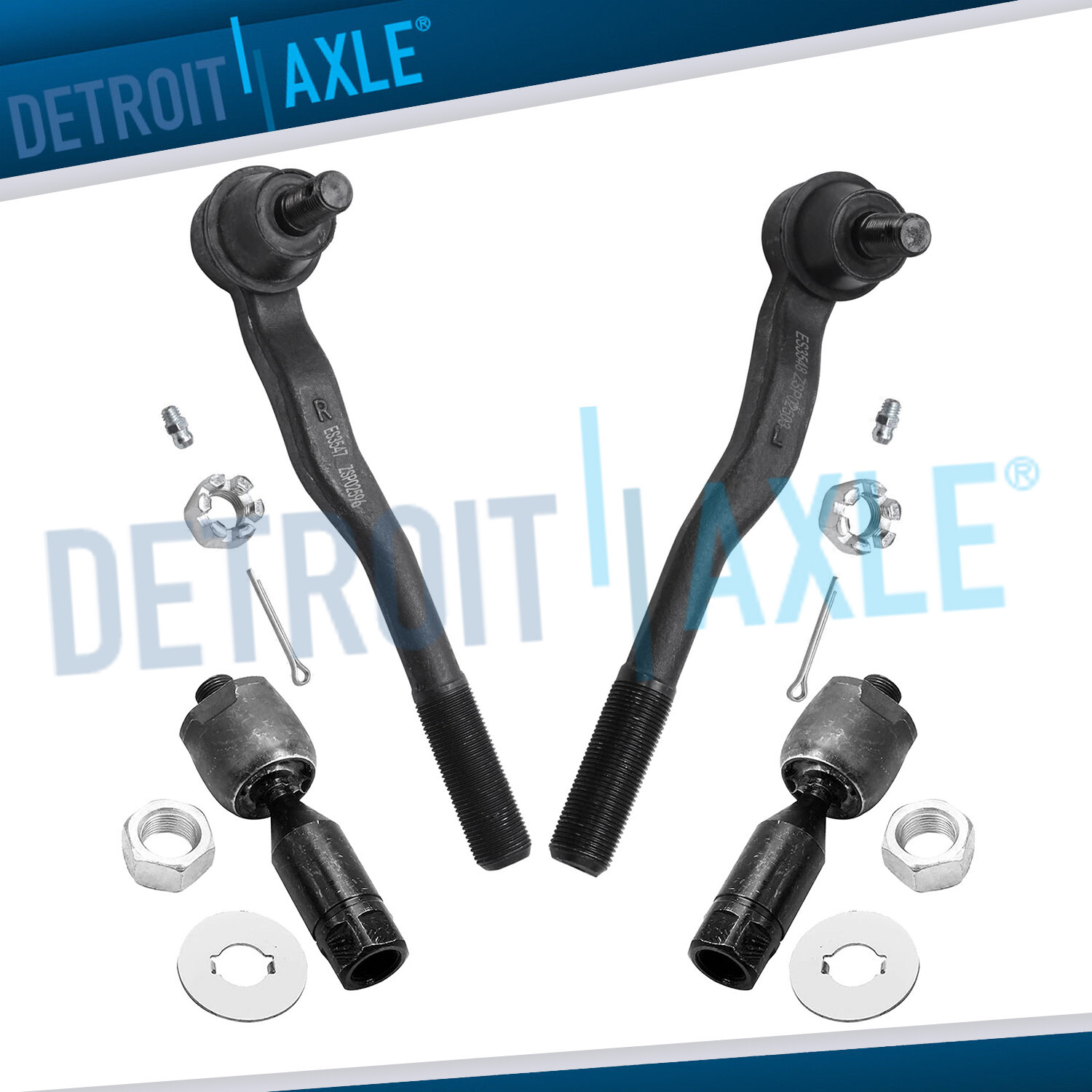 4pc Front Inner & Outer Tie Rod Ends for 1996 1997 1998 1999-2002 Toyota 4Runner