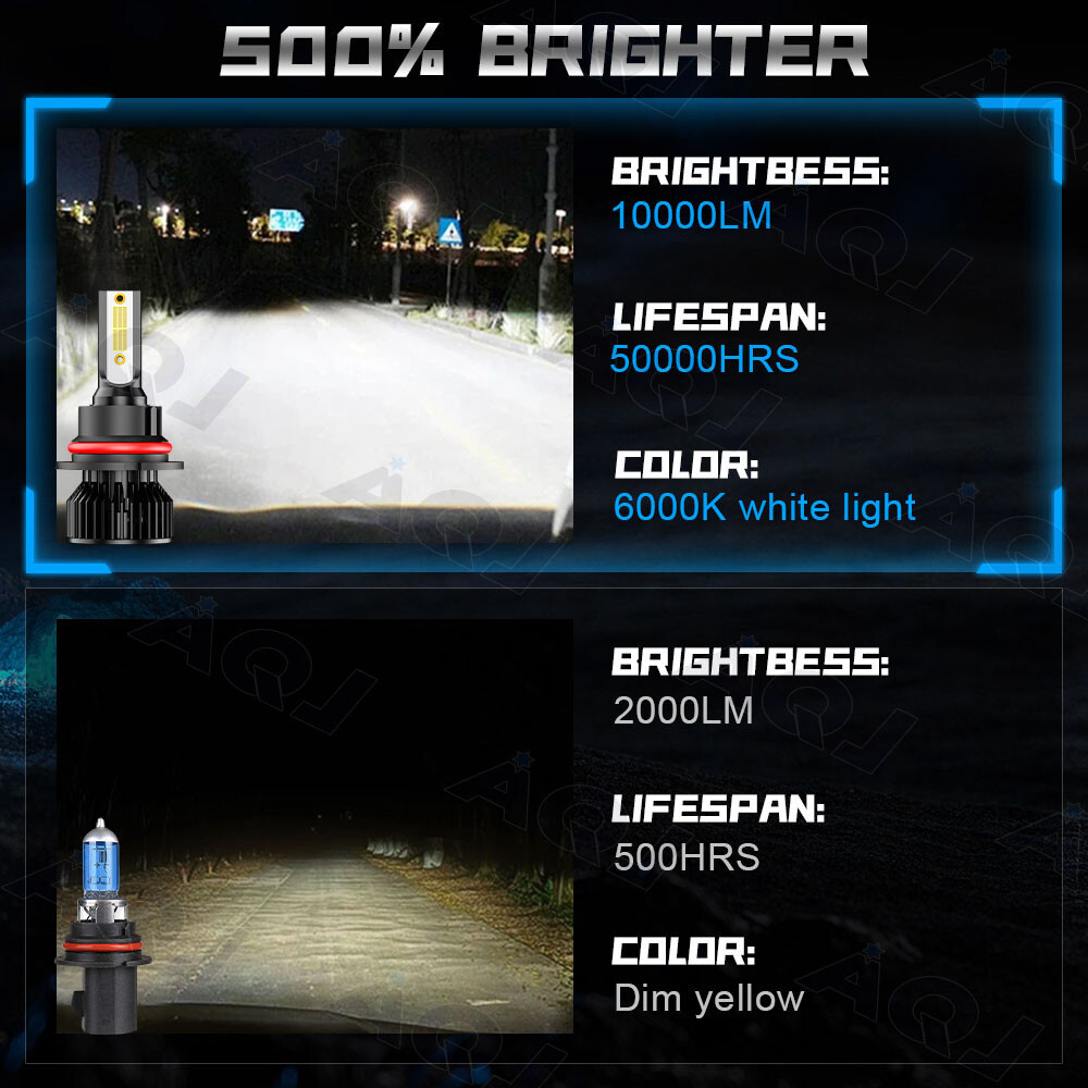 For Pontiac pursuit 1985-2006 LED Headlight Bulbs High/Low Dual Beam 9007 6000K