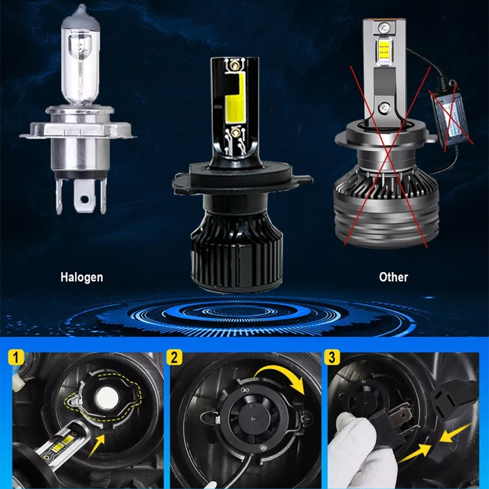4PCS 5-3/4 5.75 LED Headlights High Low Beam H4 For Plymouth Satellite 1968-1974