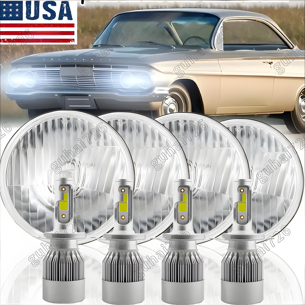 4pcs 5.75″ 5-3/4 inch LED Headlights Hi/Lo Beam For Ford Thunderbird Torino