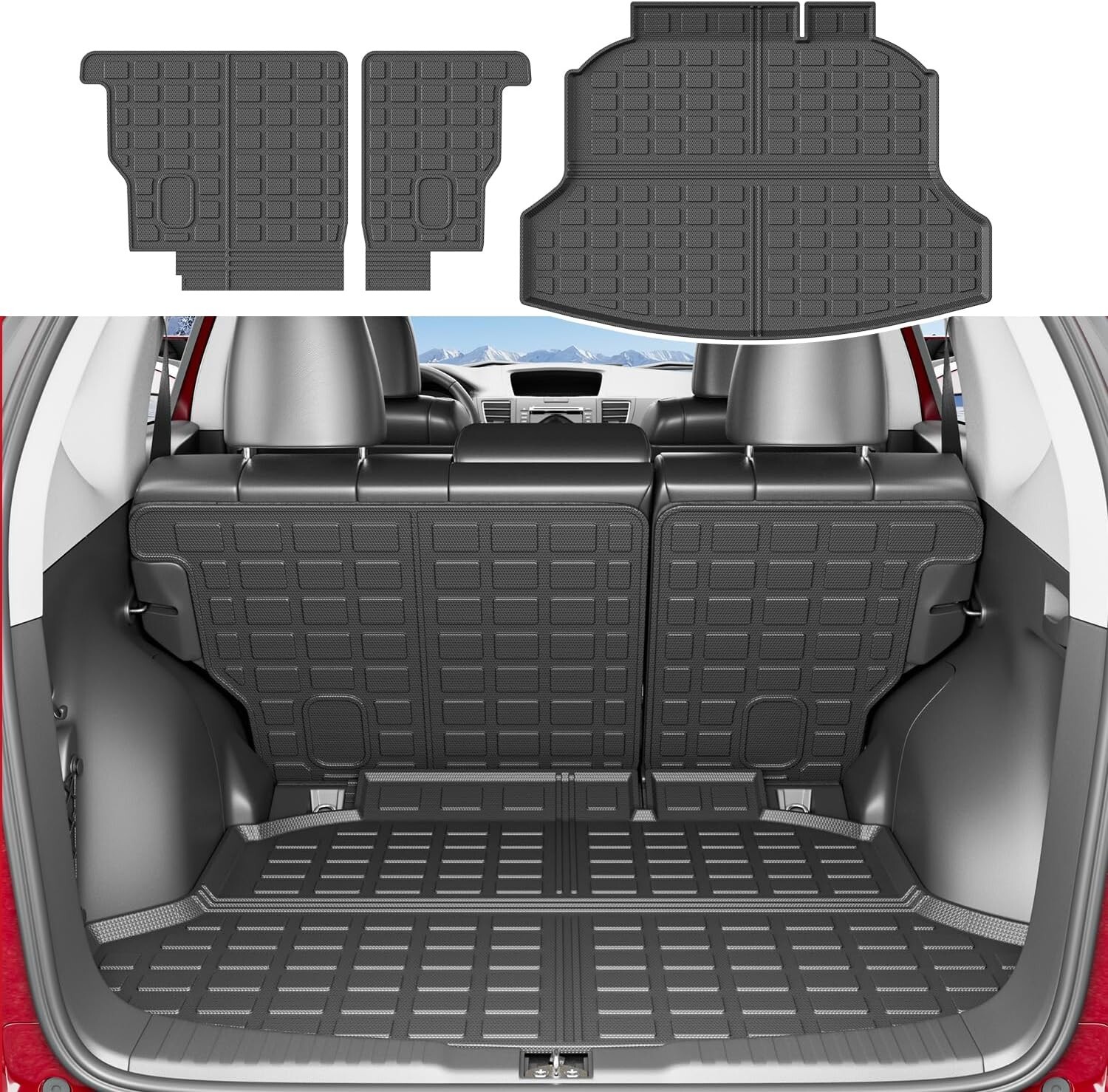 Cargo Liners Backrest Mats Trunk Mat All Weather Mats For 2012-2016 Honda CRV