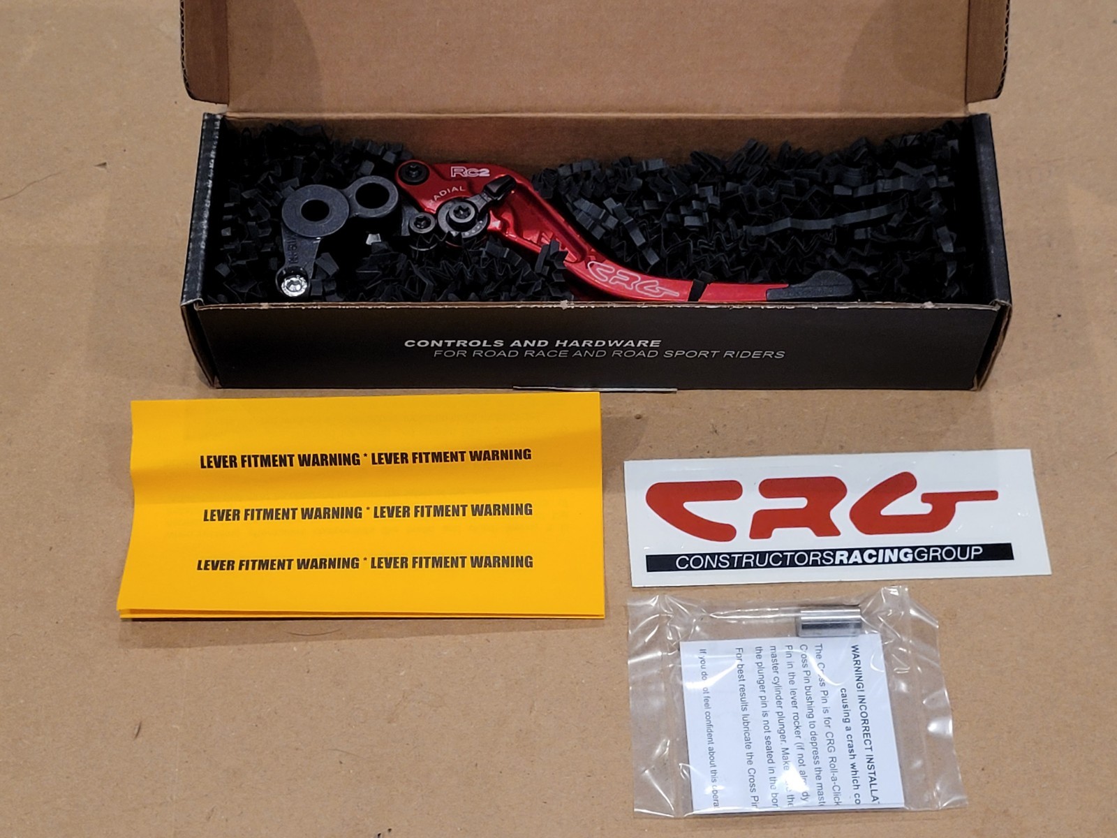 CRG Constructors Racing Group Red Short RC2 Brake Lever 2RN-511-H-R