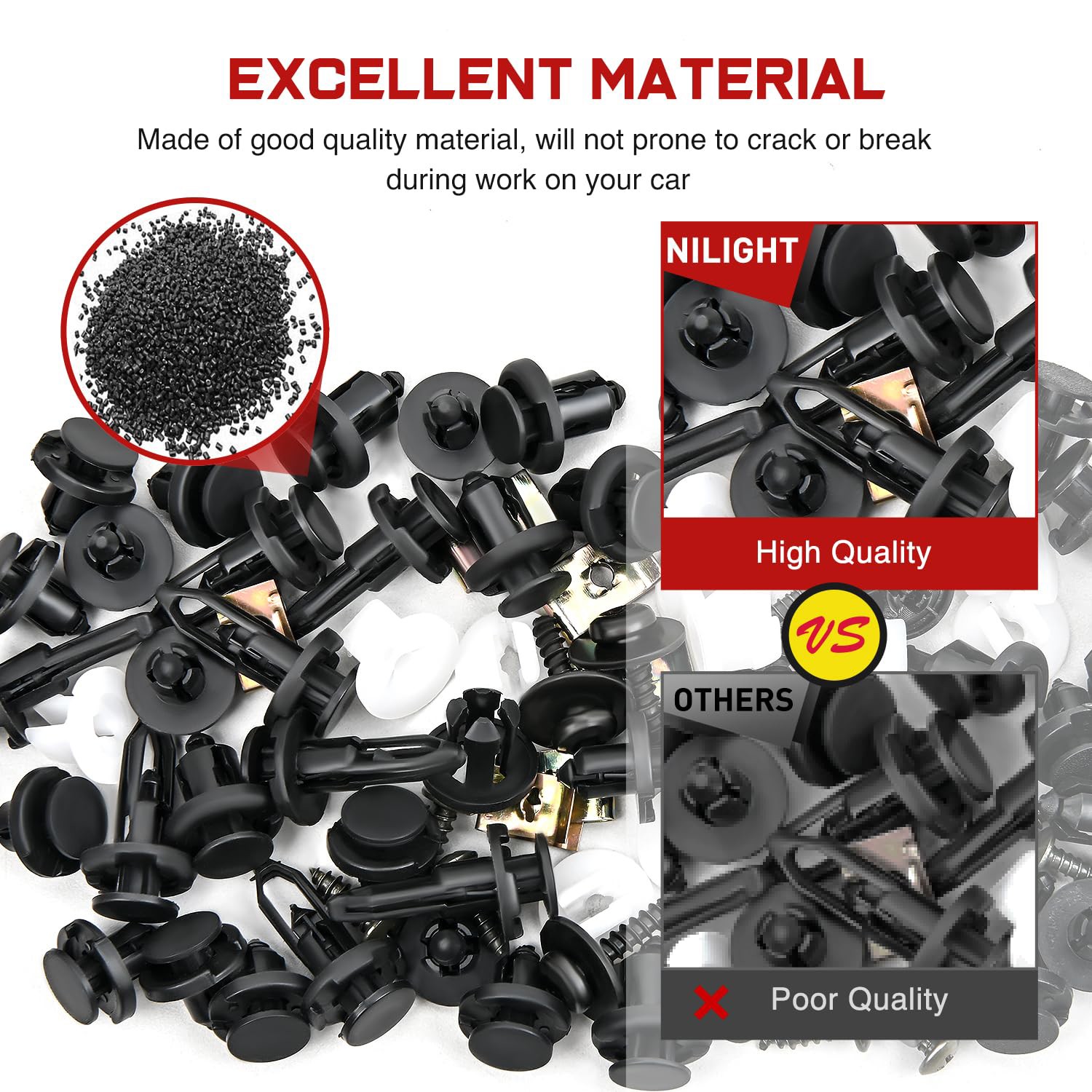 1295PCS Car Retainer Auto Fasteners Body Plastic Trim Clips Pin Rivet Bumper Kit