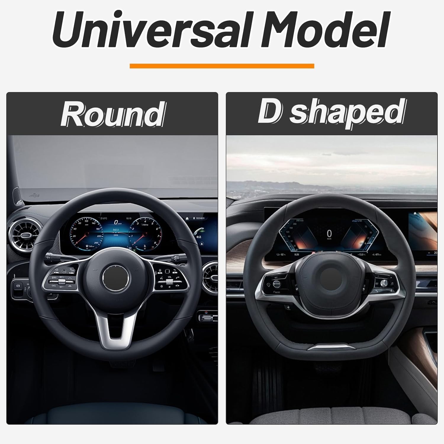 15-Inch Elastic Stretch Steering Wheel Cover with Anti-Slip, Odorless – Black