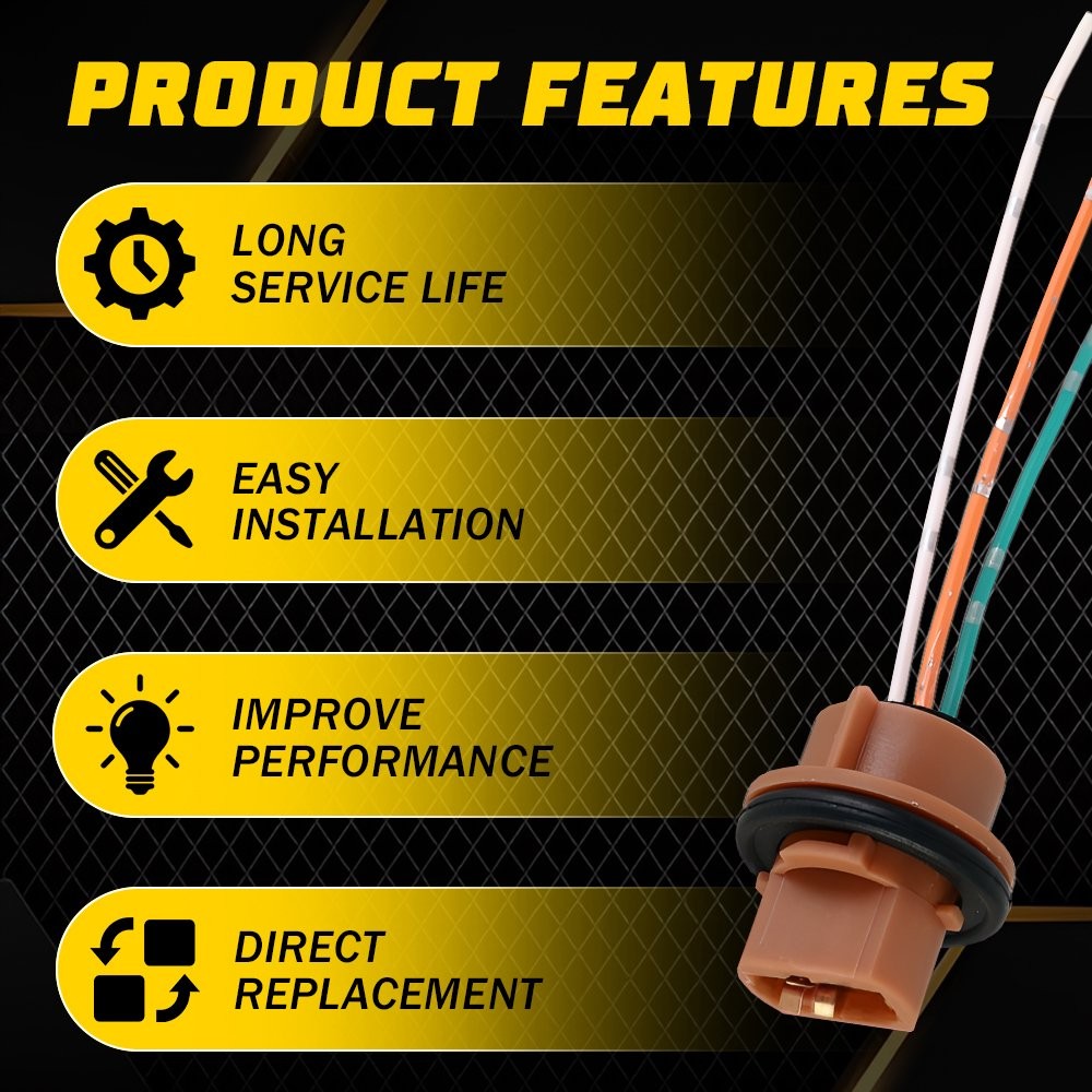 AUXITO Pigtail Wire 2644 Female Socket 7443 Two Harness Front Turn Signal Plug K