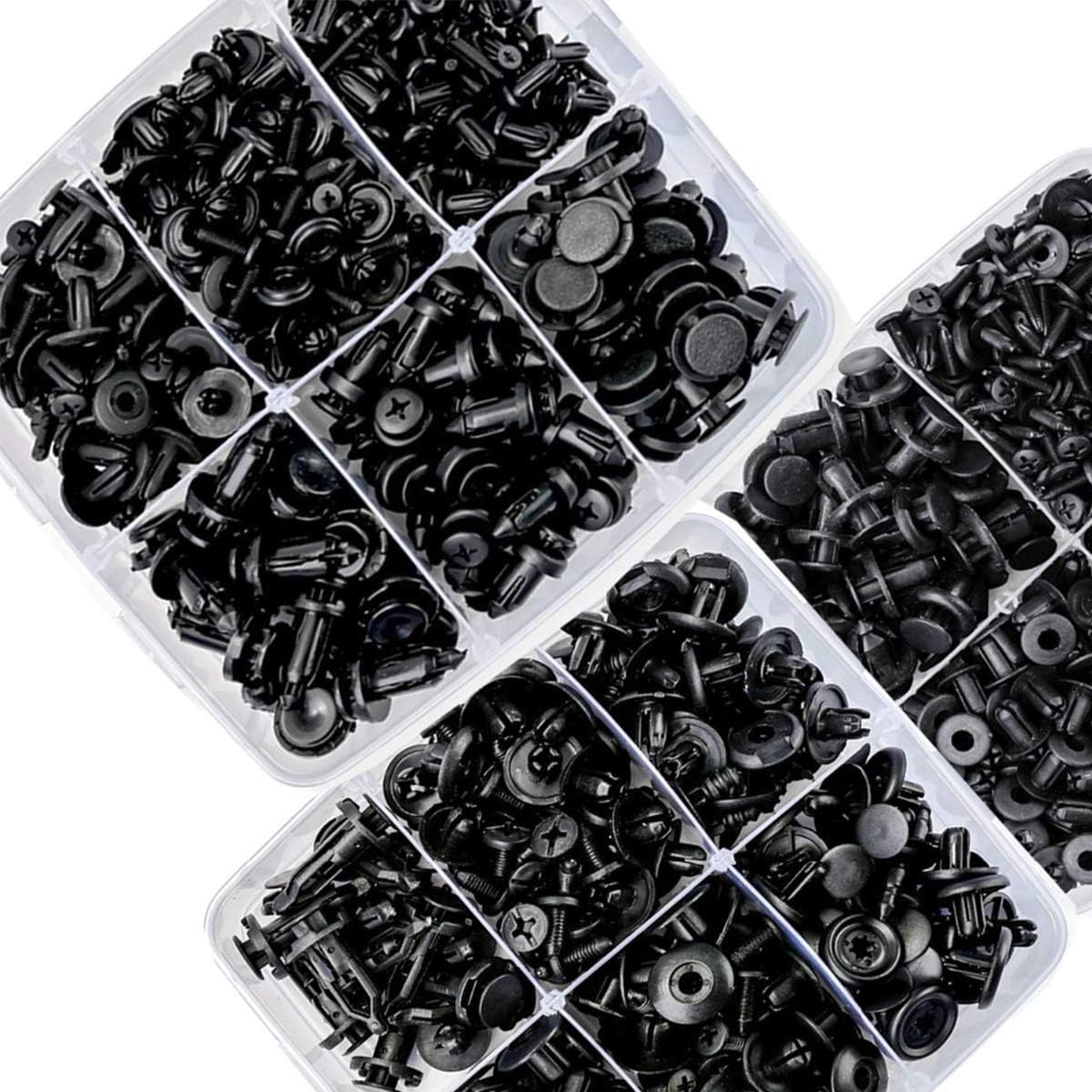 620-Piece Automotive Retaining Clip Plastic Fastener Kit Fender Rivet Clips