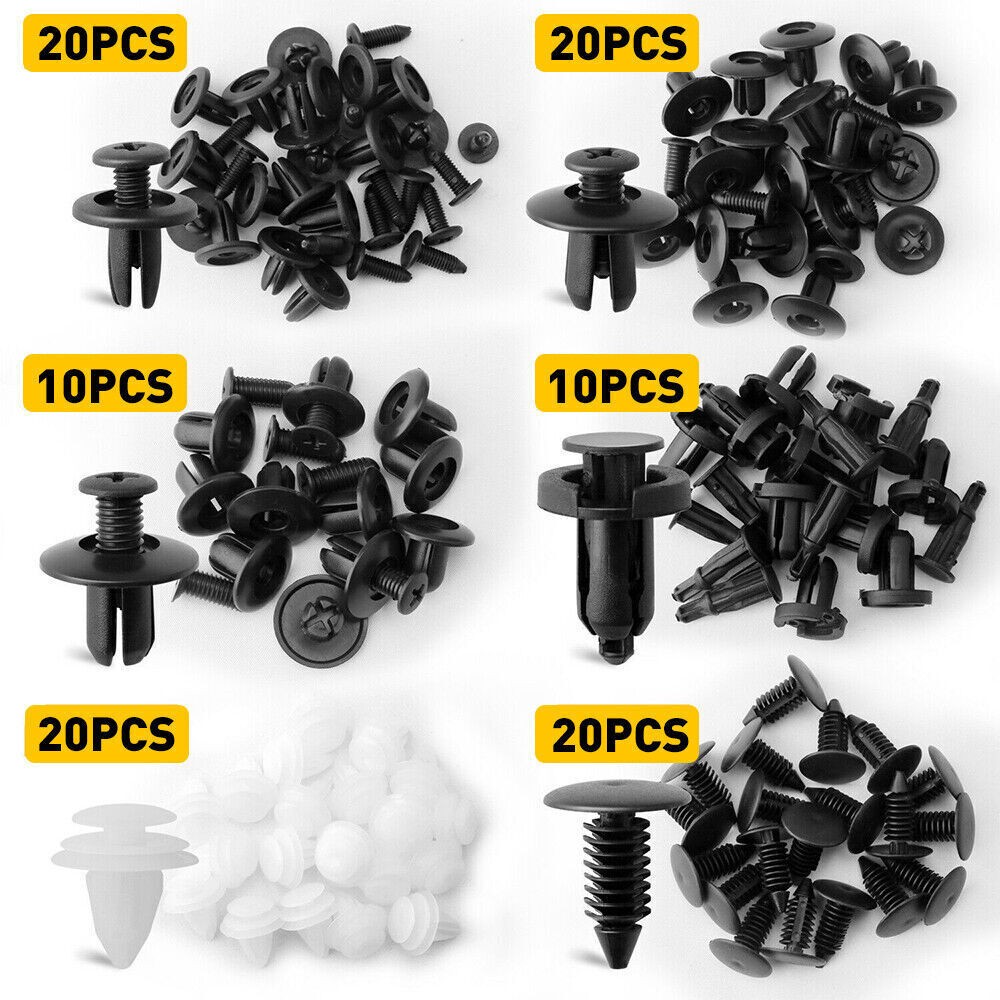 Fastener Clips Trunk Screw Rivets Set 100pcs Car Bumper Fender for Auto Plastic*