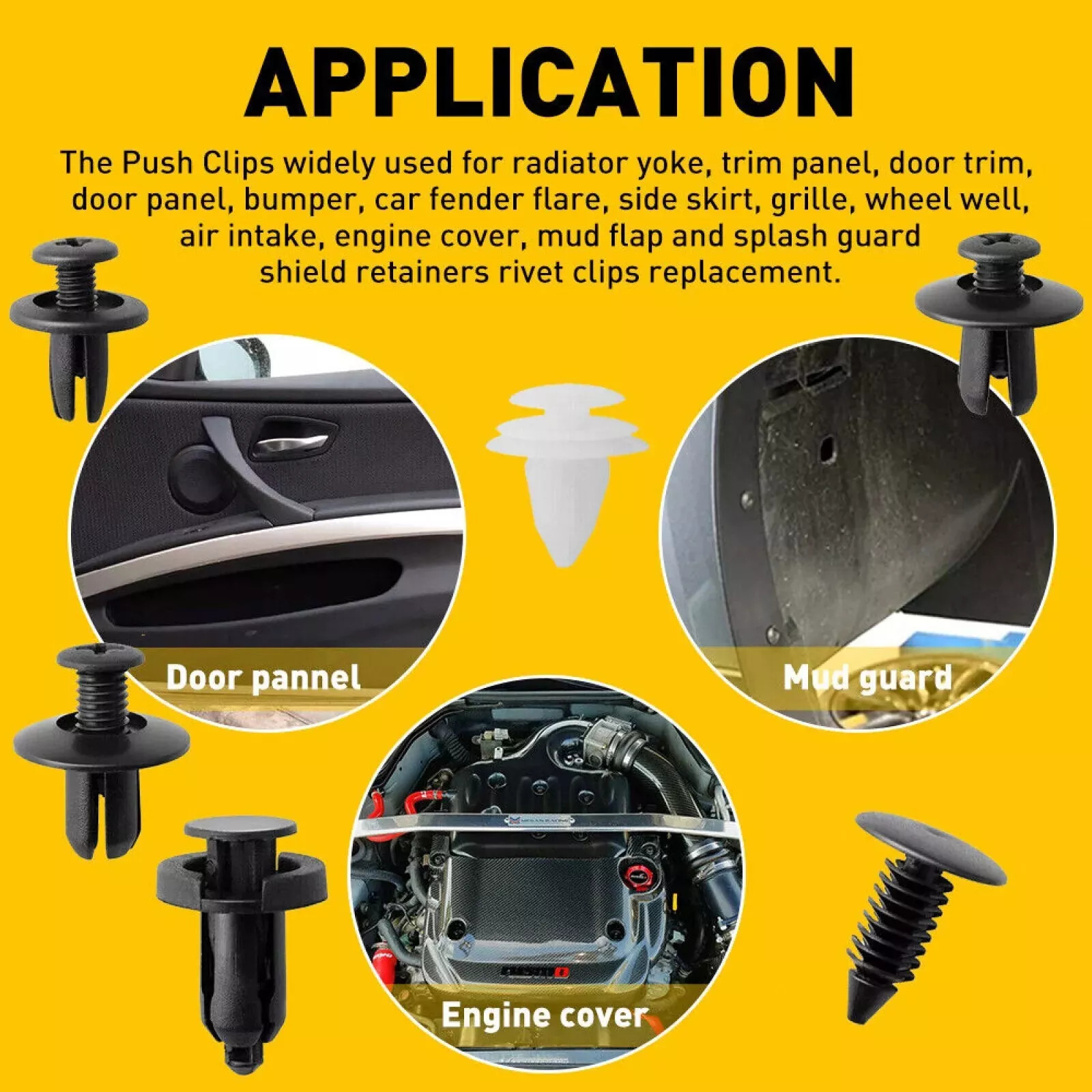 Fastener Clips Trunk Screw Rivets Set 100pcs Car Bumper Fender for Auto Plastic*