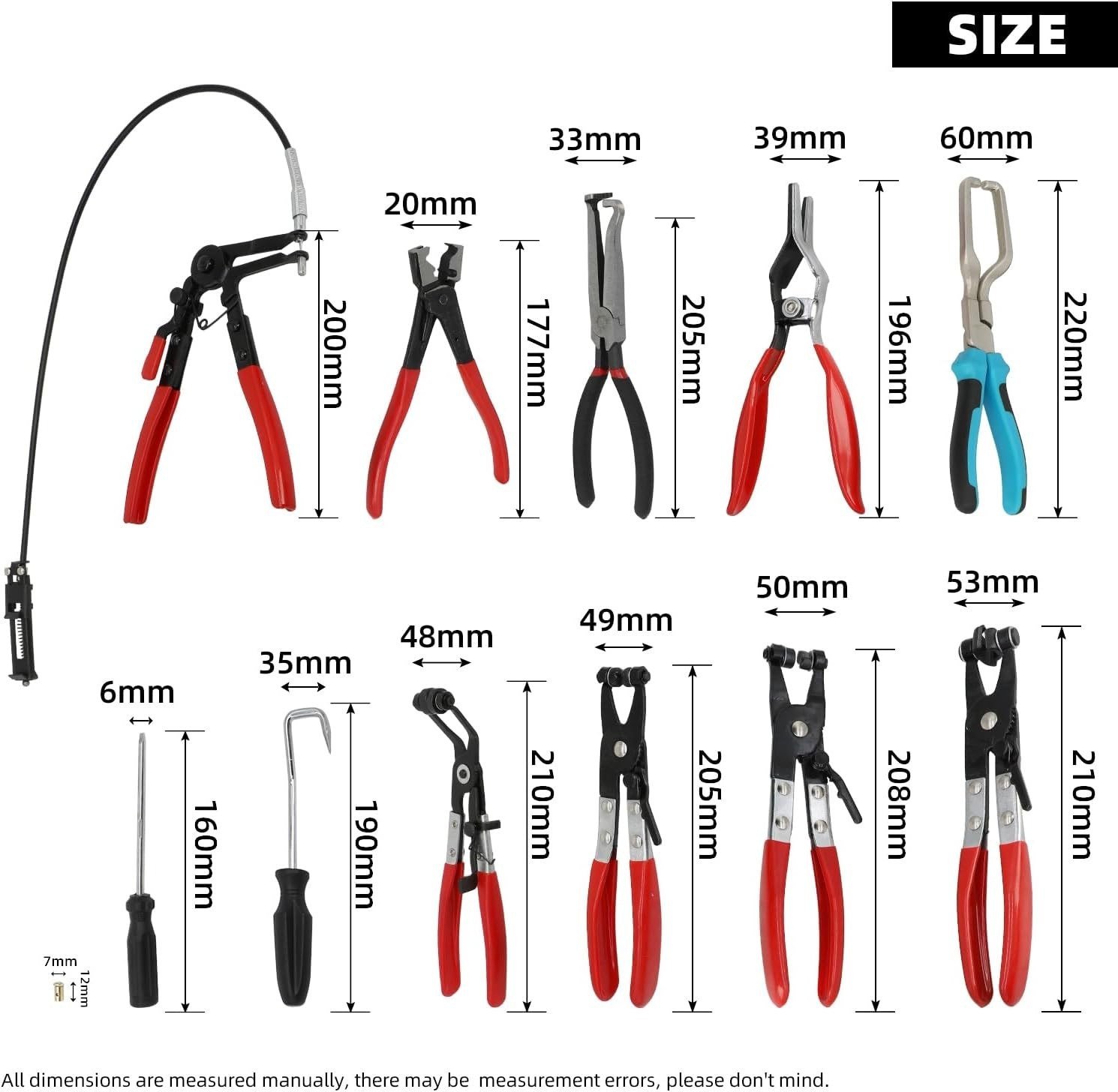 DPTOOL 15PCS Hose Clamp Pliers Tool Kit with Electrical Disconnect Pliers