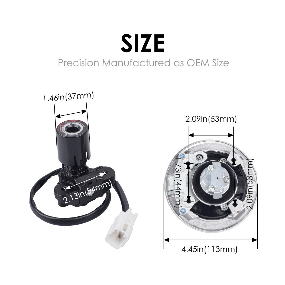 Ignition Switch Lock Fuel Gas Cap Key Set For Kawasaki Ninja 400 Z400 2018-2023