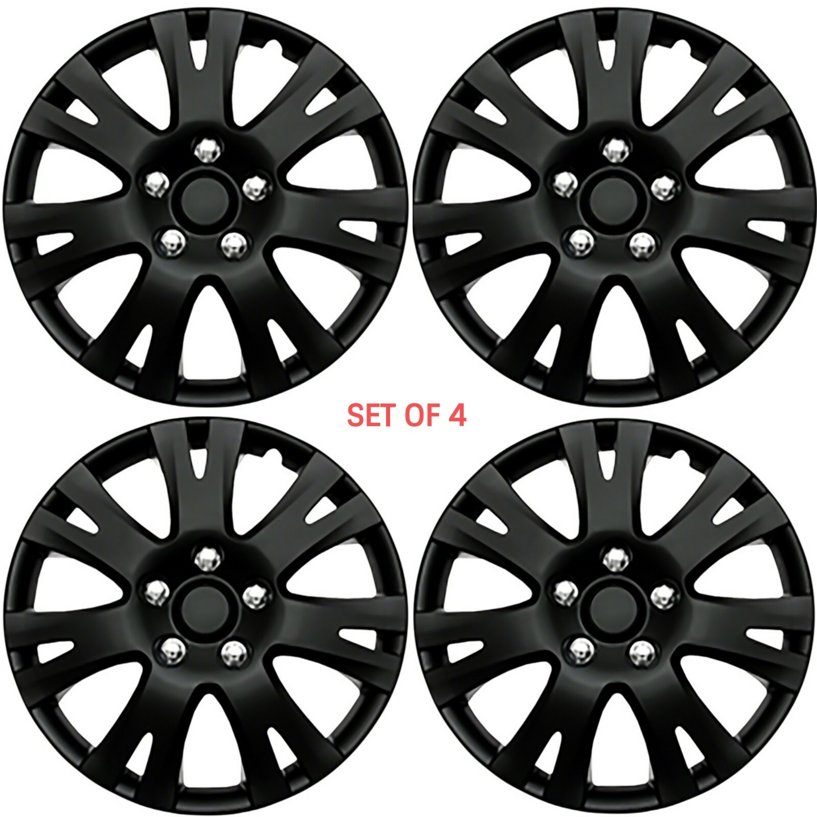 New Wheel Covers Hubcaps Fits 2009-2013 Mazda 6 Gloss Black 16″ Set Of 4