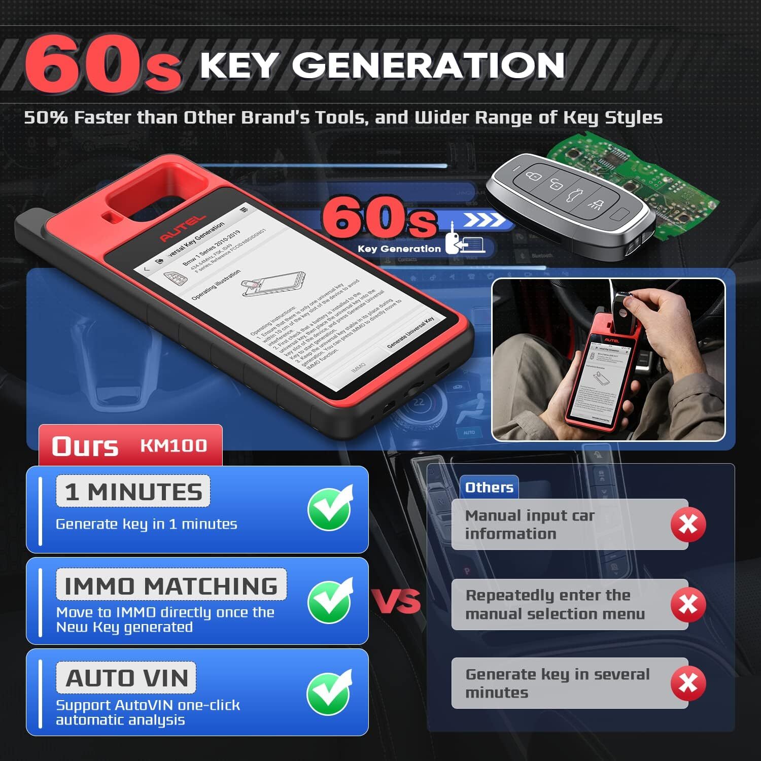 Autel MaxiIM KM100 Key FOB PROGRAMMING Key Generation IMMObilizer 60S Faster