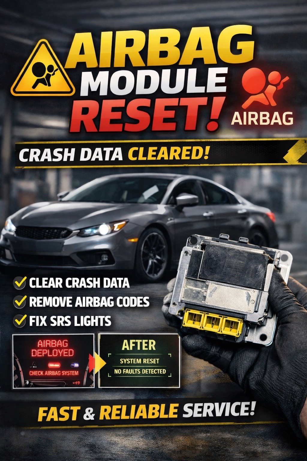 #1 SRS Modules Repair/ Reset Service. Fits All makes and models