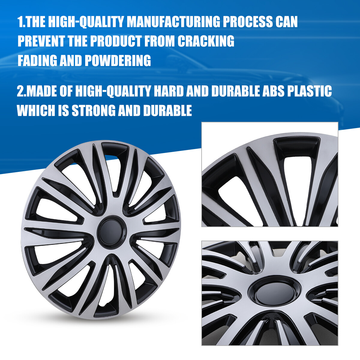 15″ Set of 4 Lacquer Wheel Covers Snap On Full Hub Caps fit R15 Tire & Steel Rim