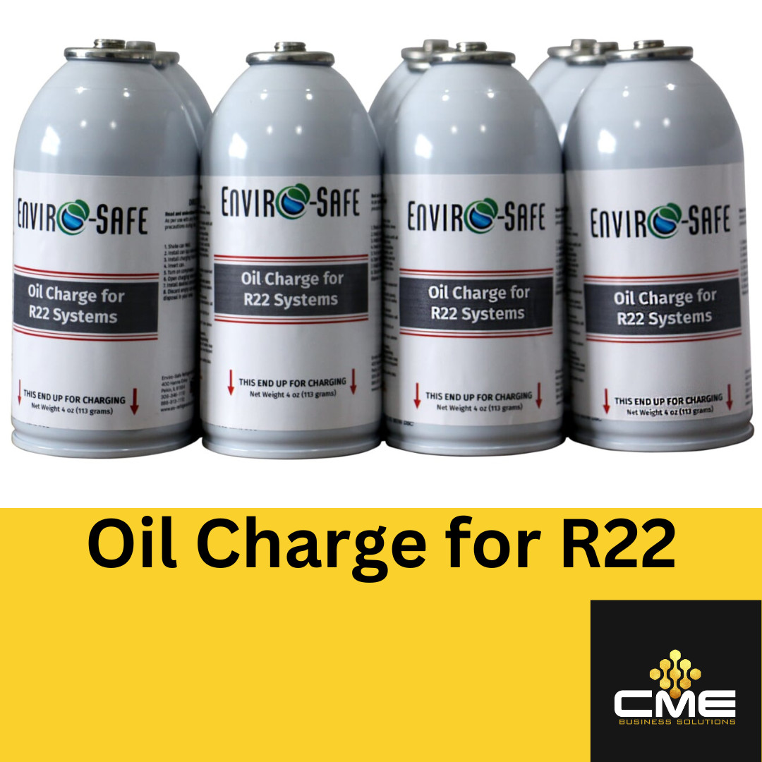 Envirosafe Oil Charge for R22, AC Refrigerant Coolant Support, case of 12 cans