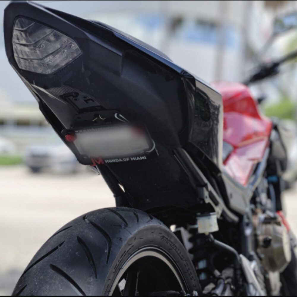 Motorcycle License Plate Holder Tail Rear Bracket Flip Up Fold Fender Eliminator