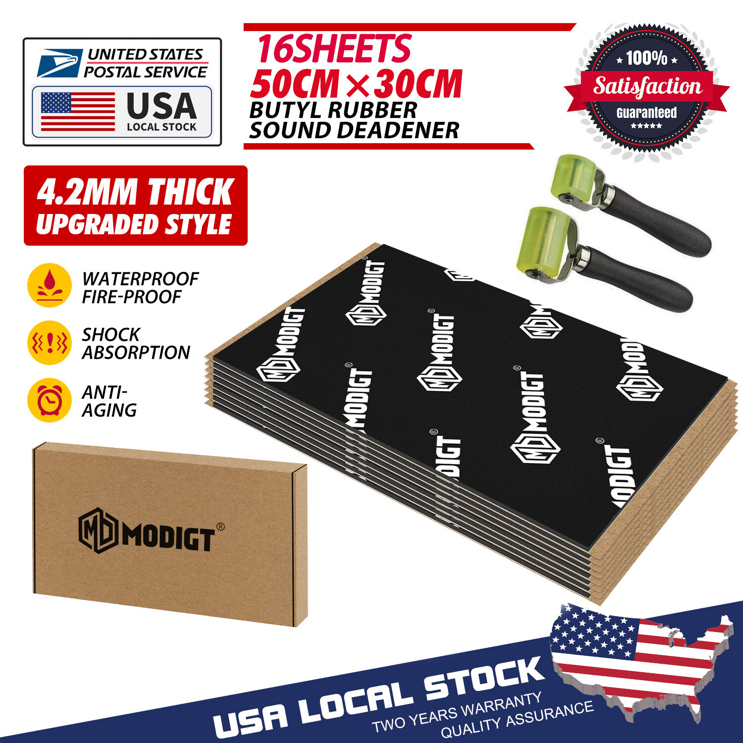 26Sqft Automotive Floor Heat Shield&Sound Deadener Insulation Butyl Mat 168Mil