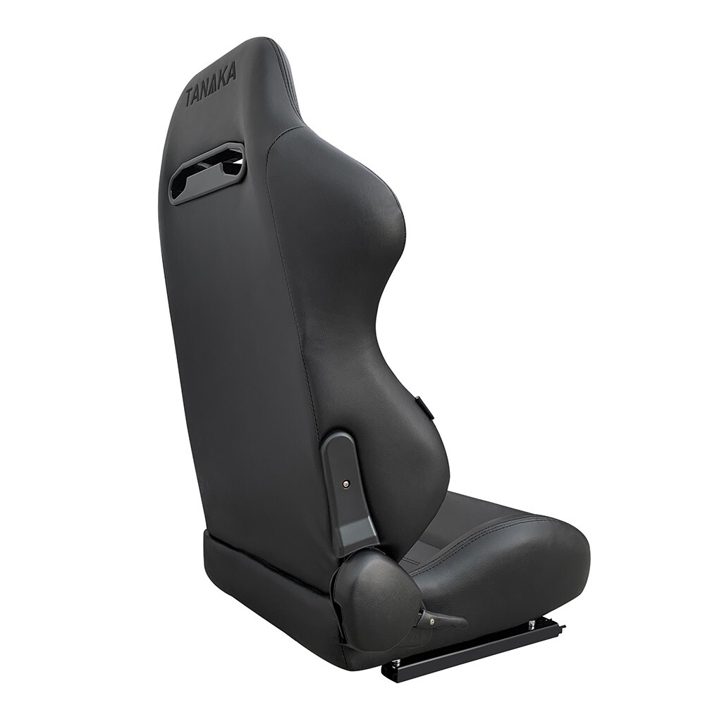 2X TANAKA PERFORATED PVC LEATHER RACING SEAT RECLINABLE + SLIDER FOR CHEVY *****