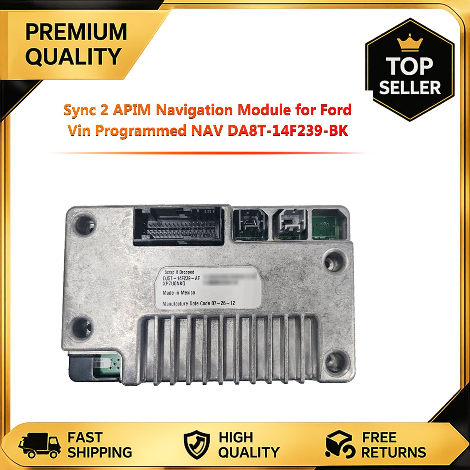 VIN Programmed Sync 2APIM Navigation Module For Ford DA8T-14F239-BK MyFord Touch