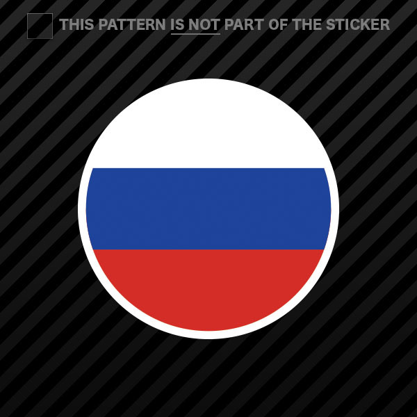 Round Russian Flag Sticker Self Adhesive Vinyl Russia Federation c