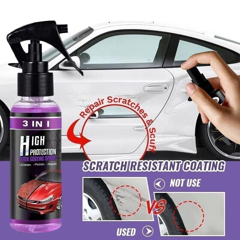 100ML 3 in 1 High Protection Quick Car Coat Ceramic Coating Spray Hydrophobic US