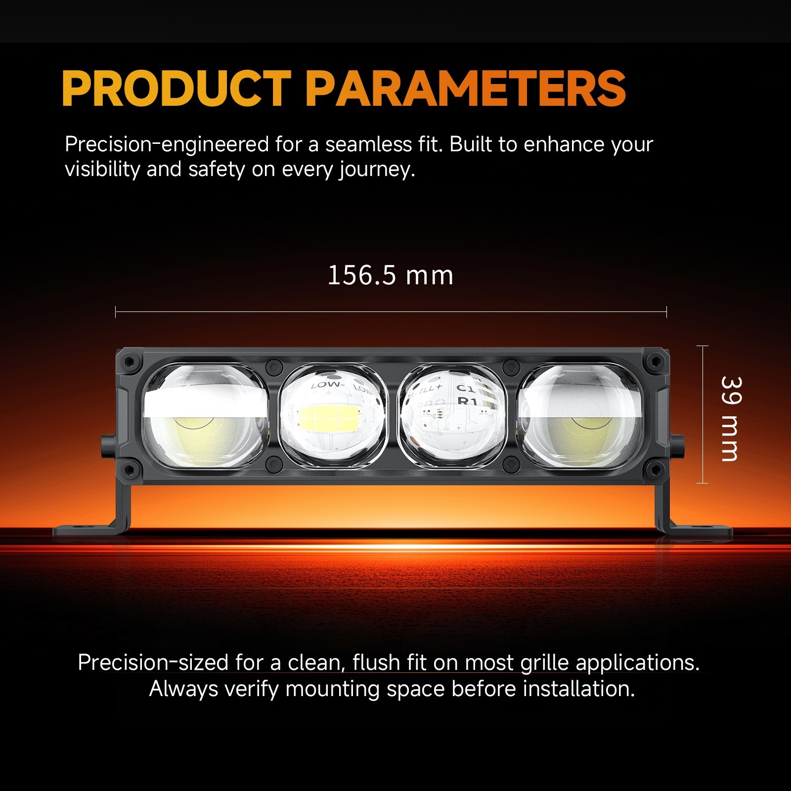 Aozoom W7 Off-Road Auxiliary LED External Light Dual-Beams 6000K White spotlight