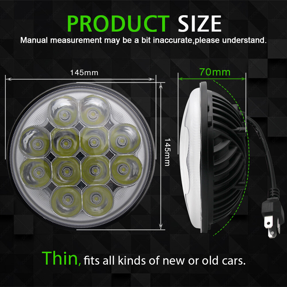 4PCS 5.75″ 5-3/4″ Round Led Headlights for GMC C15/C1500 Pickup C2500 Suburban