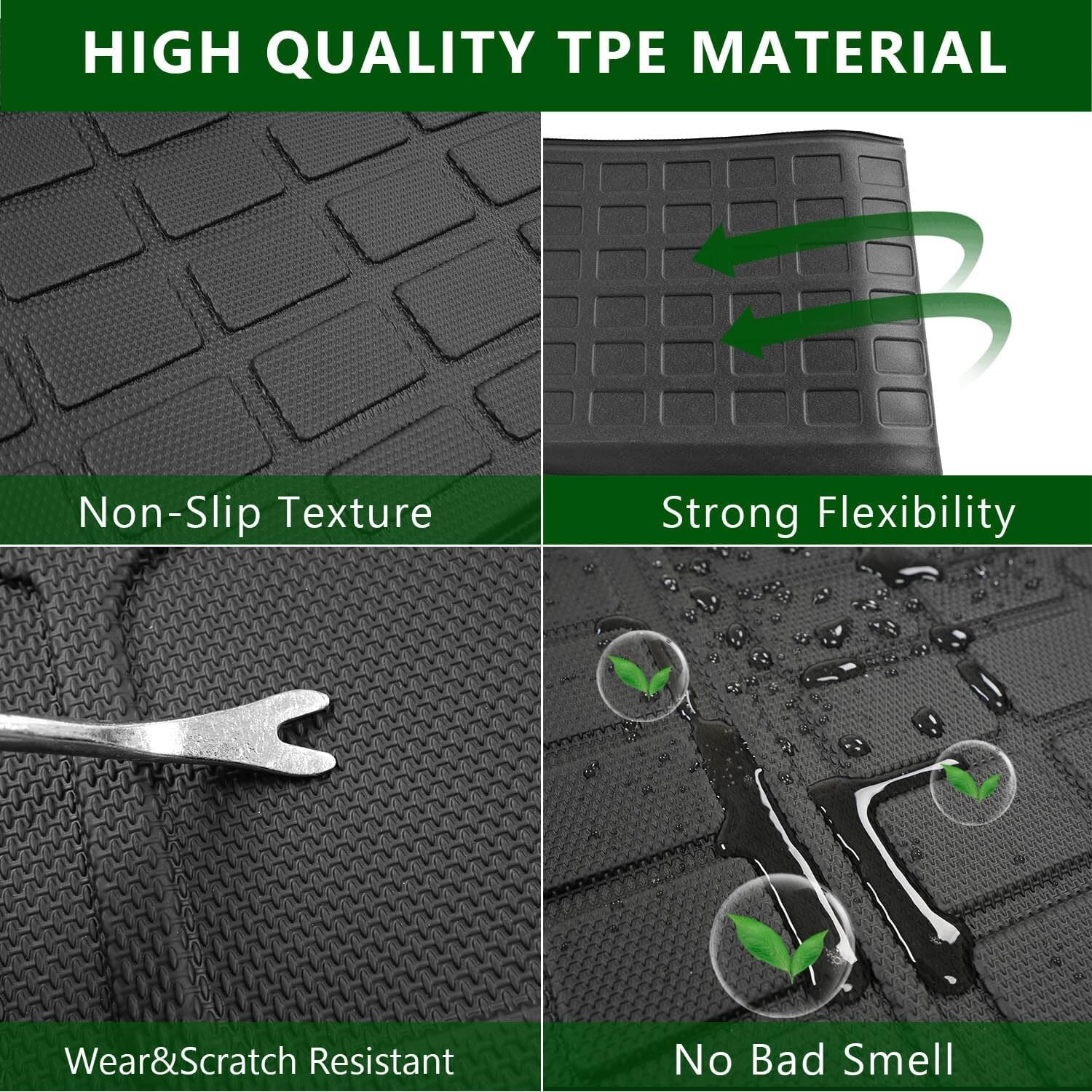 Cargo Liners Rear Trunk Liner Backrest Mats For 2021-2025 Toyota Sienna 3rd Row