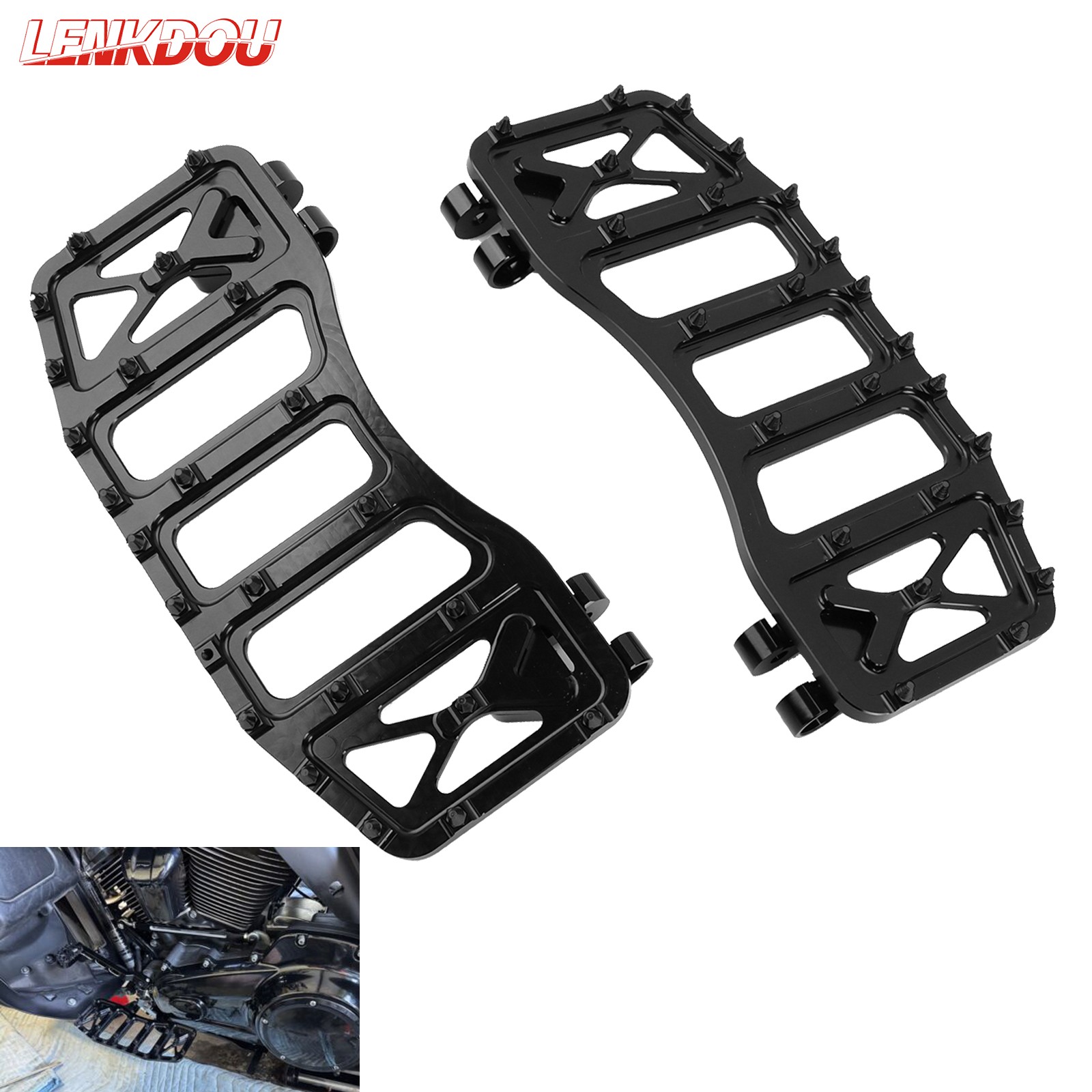 MX Black Foot Pegs Floorboard Pedal For Harley Touring Street Glide Dyna Softail