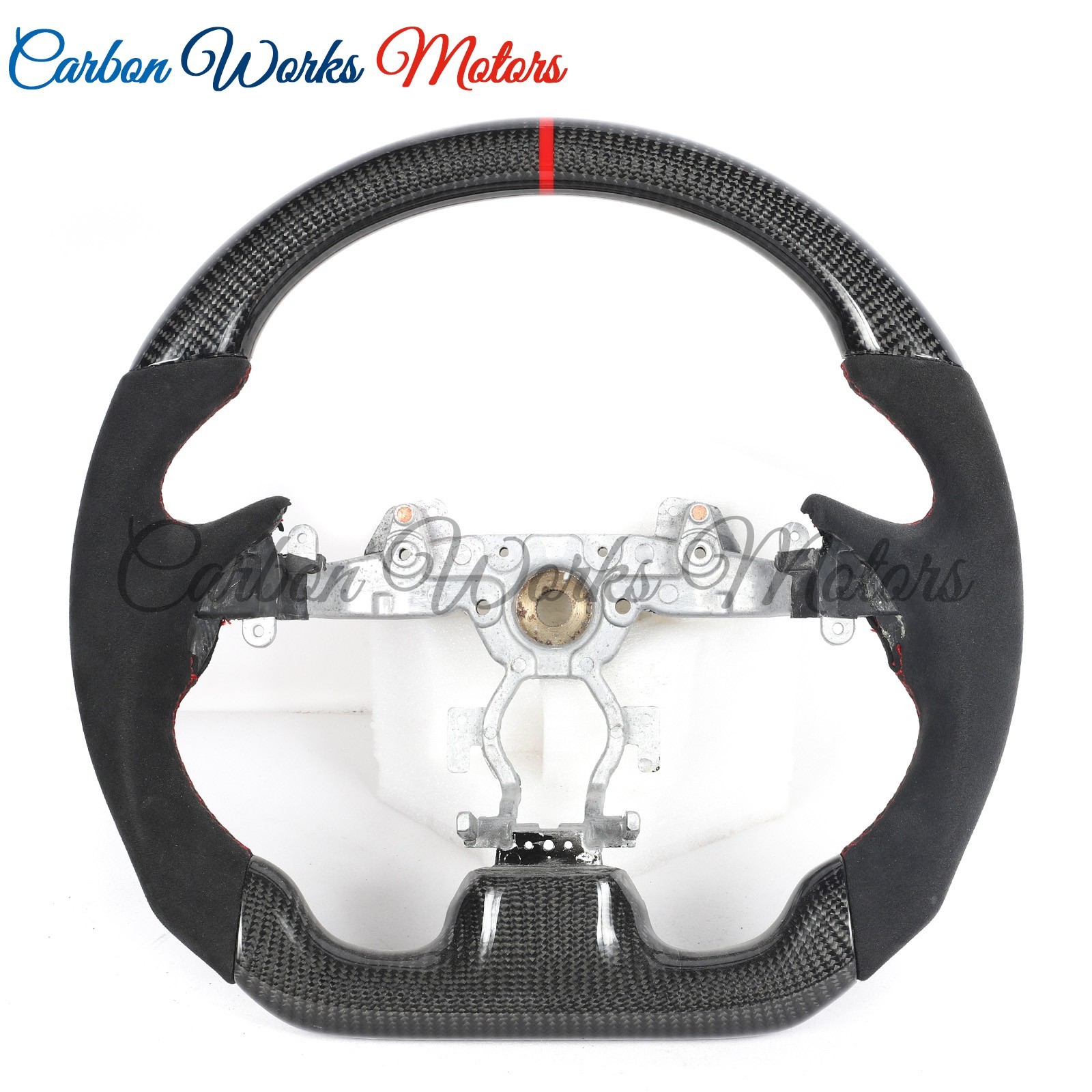 Real Carbon Fiber Flat Bottom Steering Wheel for Infiniti G37 G25 Q40 Alcantara