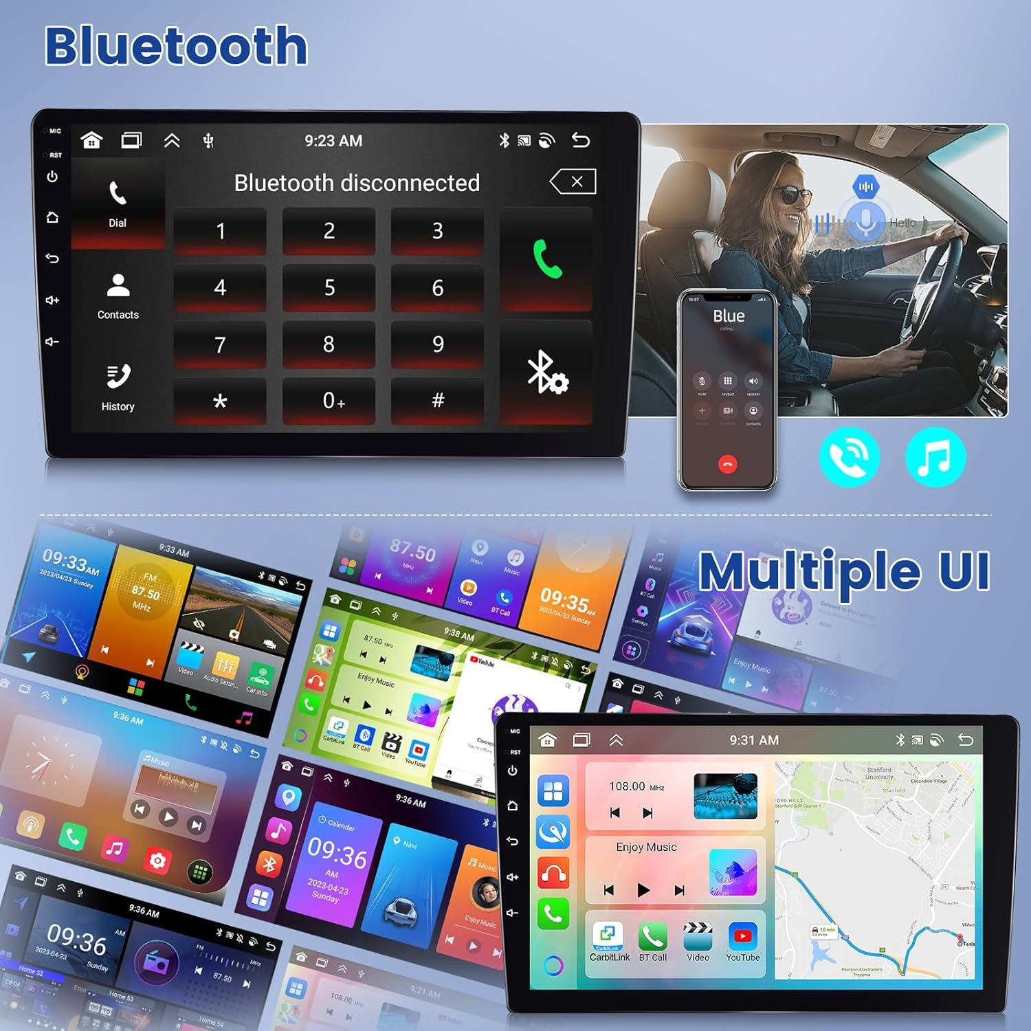 For Lincoln Town Car 2003-2011 7″ Wireless Carplay Android 15 Navi Radio Stereo