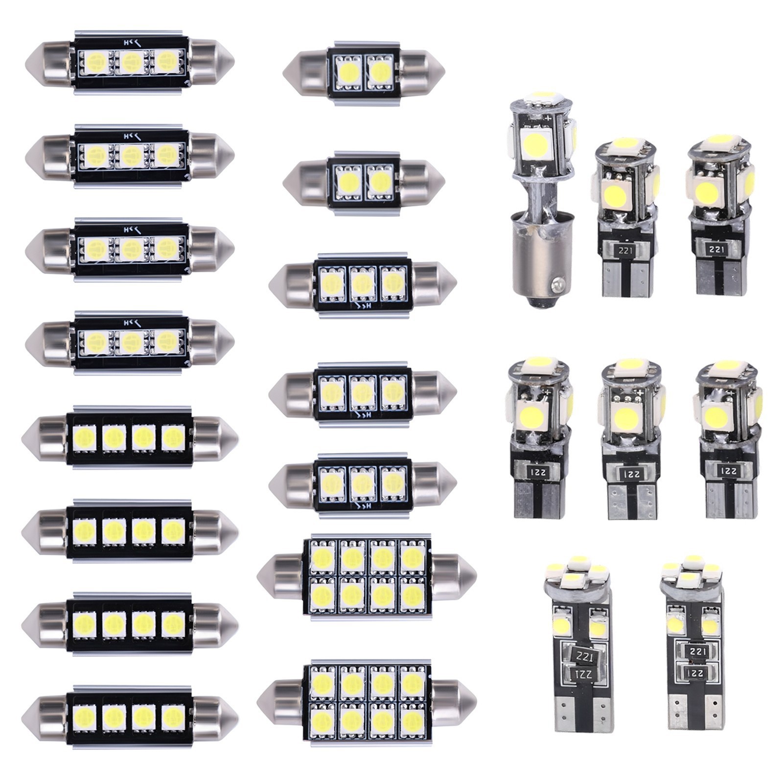 23Pcs Dome Light Bulb LED Car Bulb Kit Set Interior Car Light Bulbs T10 Bulbs