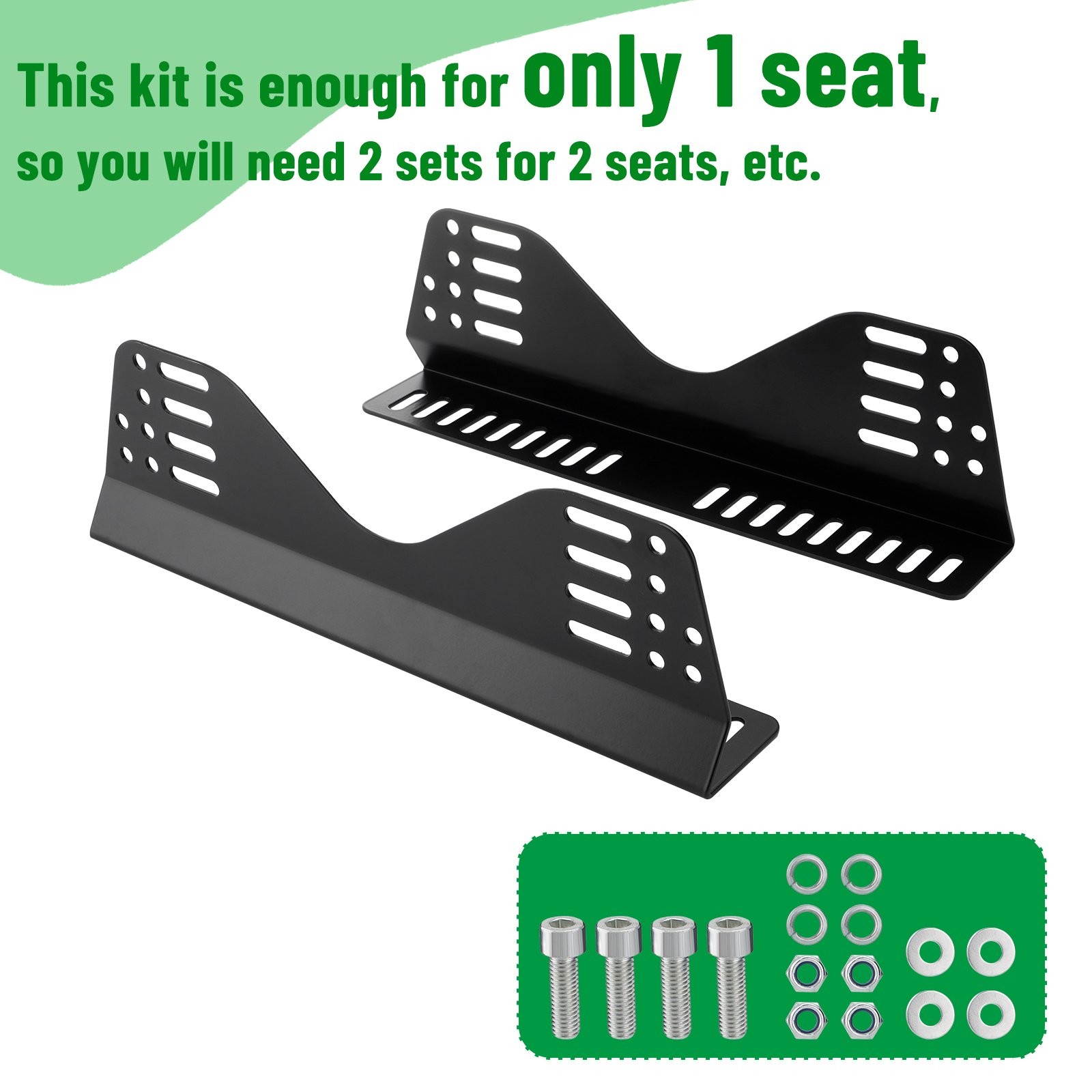 Upgraded Universal Racing Seat Bracket with Seat Slider, Side Mounting Bracket