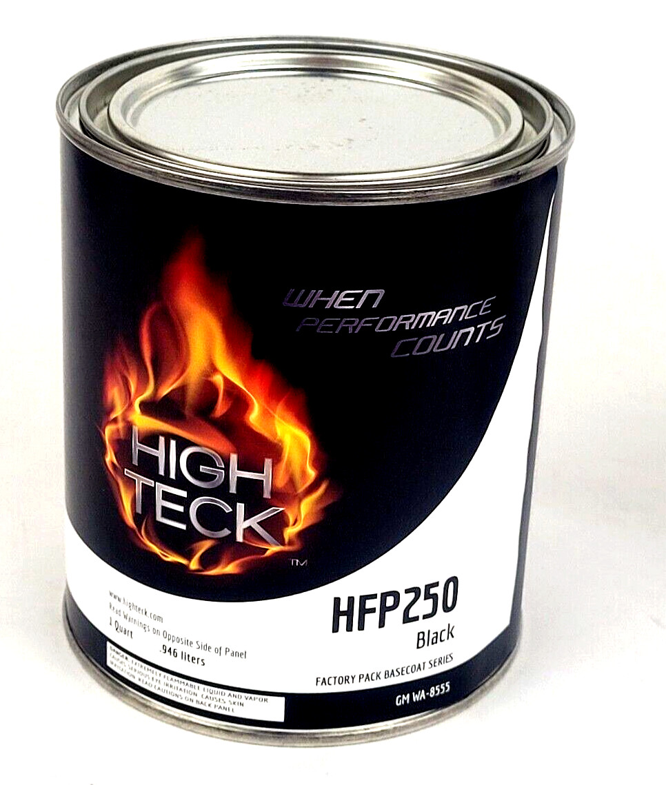 High Teck HFP250 Ebony Black Base Coat Paint Quart GM WA8555